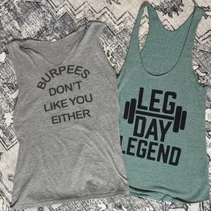 💜3/$12💜 American Apparel Gray and Green Tank Tops